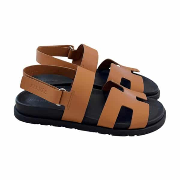 Hermès Genius 37 EU Gold Sandals - Image 3