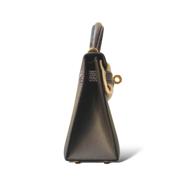 Hermes Kelly Mini Graphite/Ardoise Veau Touch Lizard GHW - Image 3