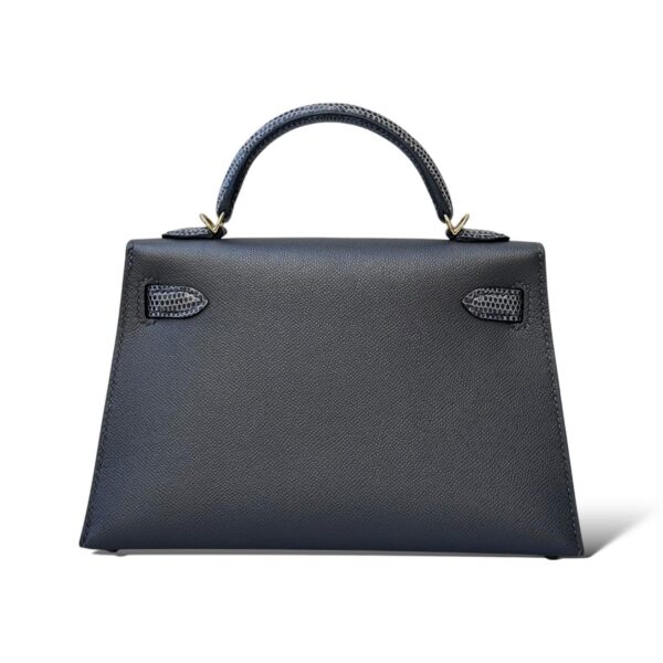Hermes Kelly Mini Graphite/Ardoise Veau Touch Lizard GHW - Image 4