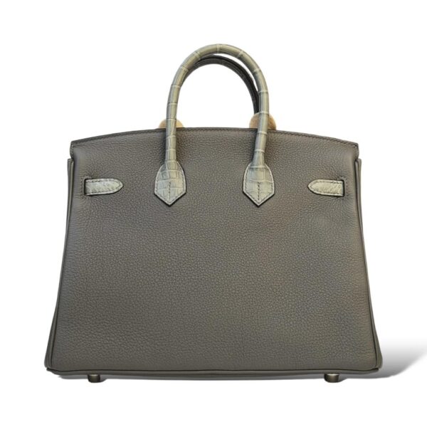 Hermes Birkin 25 Gris Ciment/Gris Meyer Touch Croco PHW - Image 4