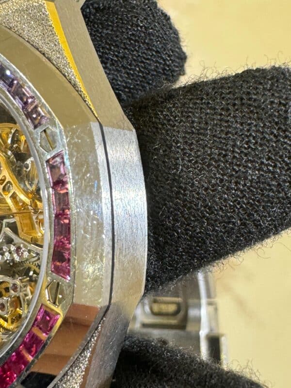 Audemars Piguet Royal Oak 37mm 15468BC.YG.1259BC.01-B Rainbow Diamonds Set Bezel Hammered White Gold - Image 7