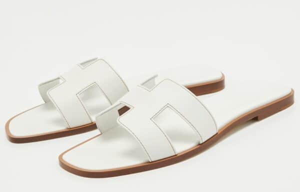 Hermes Oran 39 EU White Sandals - Image 5