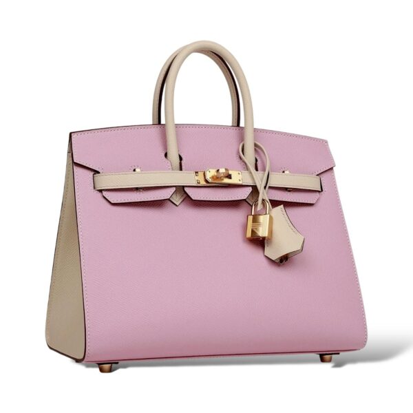 Hermes Birkin 25 Craie/Mauve Sylvestre Epsom RGHW - Image 2