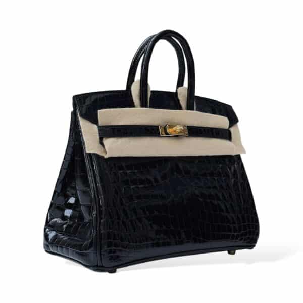 Hermes Birkin 25 Black Shiny Croco GHW - Image 2