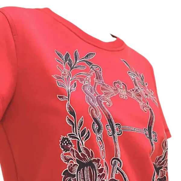 Hermes Red Cotton Della Cavalleria Print T-shirt 36 - Image 2