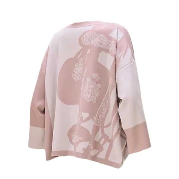 Hermes Maille Jacquard Rose Pale 36 - Image 3