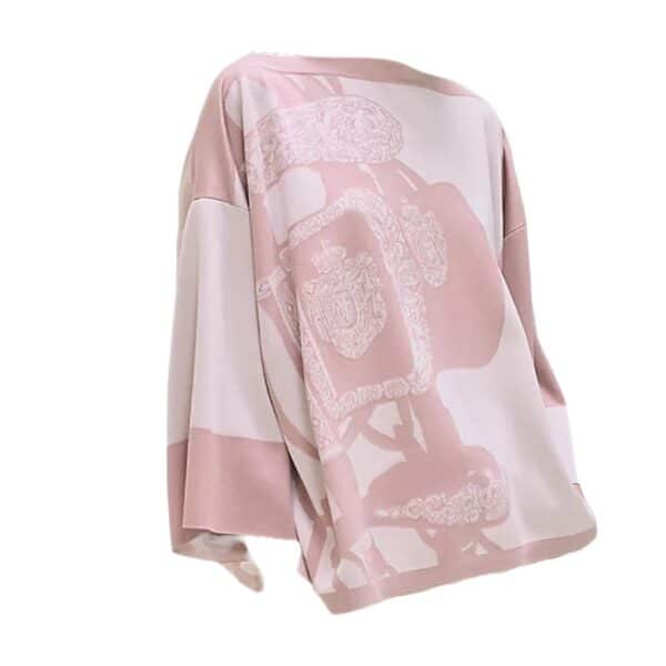 Hermes Maille Jacquard Rose Pale 36 - Image 2