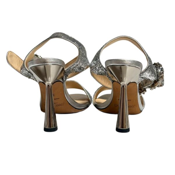 Jimmy Choo Silver Glitter Ankle Strap Sandals 36 EU - Image 5