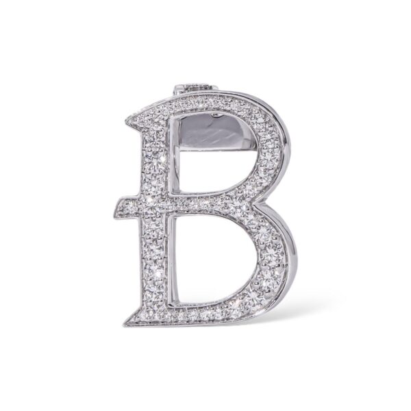 18K White Gold with Natural White Diamonds Charms - Large