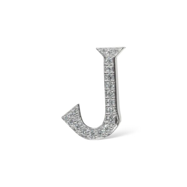18K White Gold with Natural White Diamonds Charms - Medium