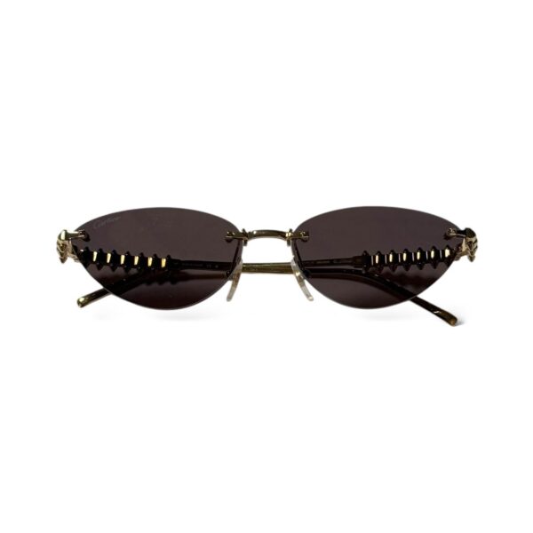 Clash de Cartier Smooth Golden-Finish Cat Eye Sunglasses - Image 3