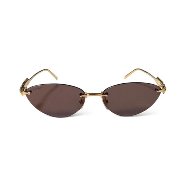 Clash de Cartier Smooth Golden-Finish Cat Eye Sunglasses