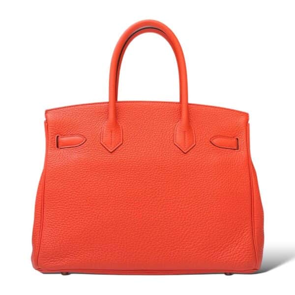 Hermes Birkin 30 Orange Poppy Clemence PHW - Image 4