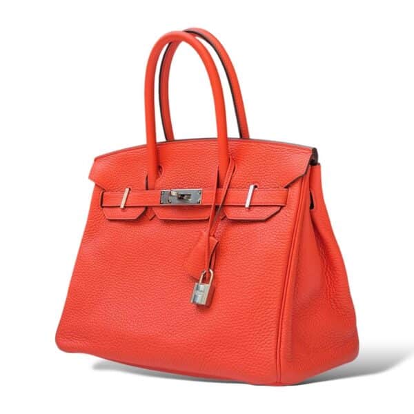 Hermes Birkin 30 Orange Poppy Clemence PHW - Image 5