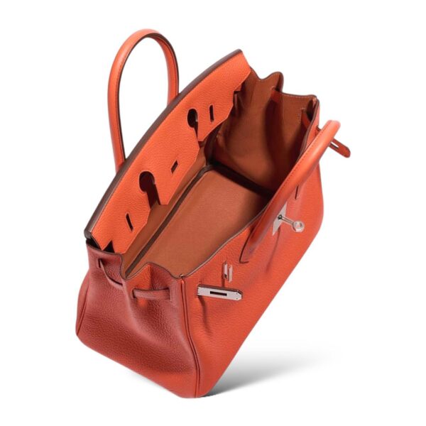 Hermes Birkin 30 Orange Poppy Clemence PHW - Image 6