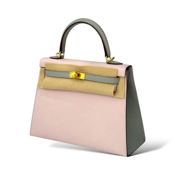 Hermes Kelly 25 Pale Mauve/Bleu Glacier Epsom GHW - Image 5