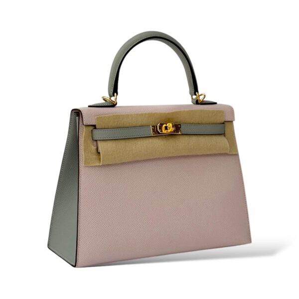 Hermes Kelly 25 Pale Mauve/Bleu Glacier Epsom GHW - Image 2