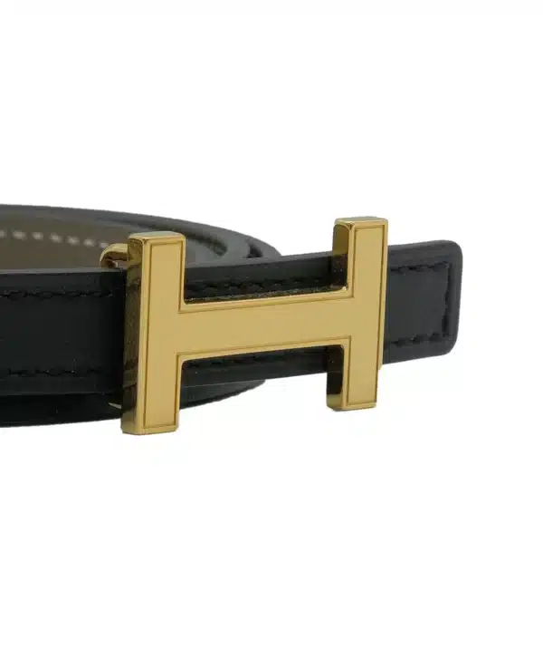 Hermes Slim Constance Belt Black GHW Leather Strap 85 cm - Image 4