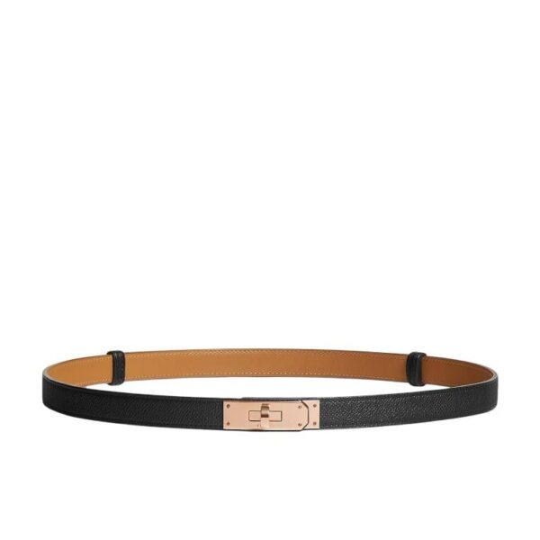 Hermes Kelly Belt Black RGHW