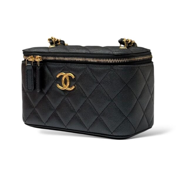 Chanel Black Caviar Leather Small CC Vanity Case Bag GHW - Image 6