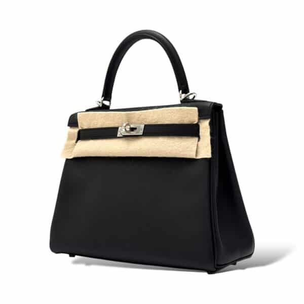 Hermes Kelly 25 Black Swift PHW - Image 5