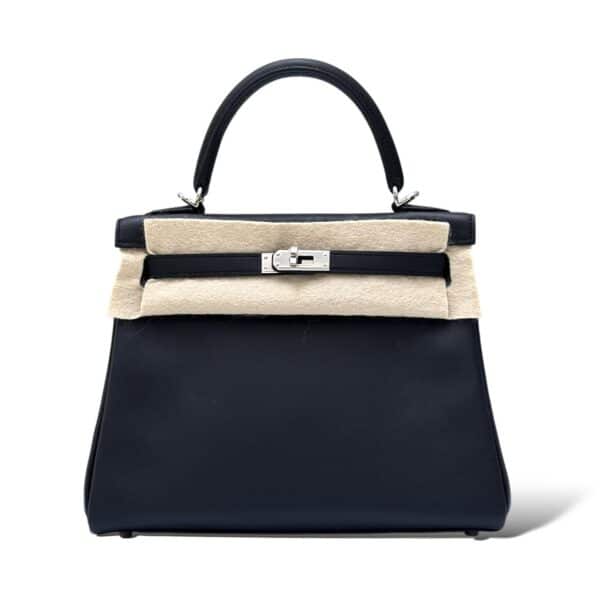 Hermes Kelly 25 Black Swift PHW