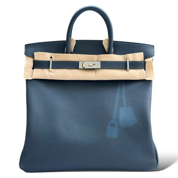 Hermès Haut A Courroies 40 Bleu De Prusse Clair/Fonce Togo PHW