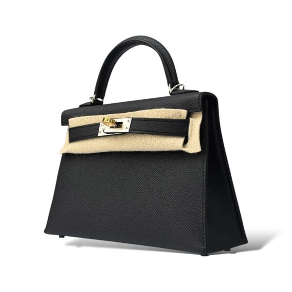 Hermes Kelly Mini Black Epsom Electrum Hardware - Image 5