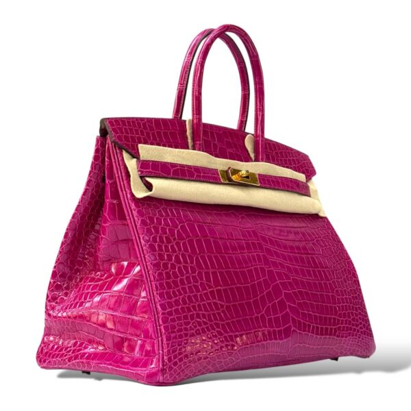 Hermes Birkin 35 Rose Sheherazade Croco GHW - Image 2