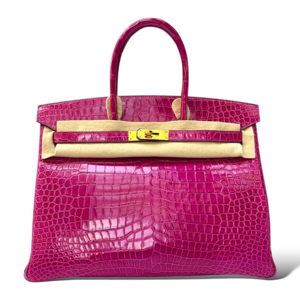 Hermes Birkin 35 Rose Sheherazade Croco GHW