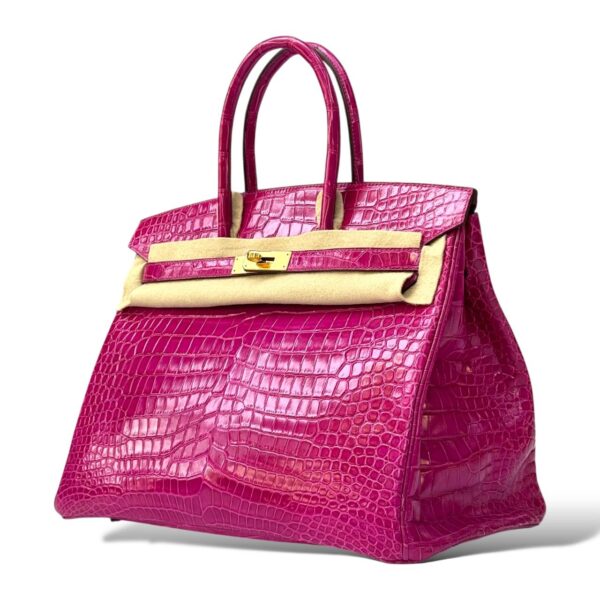Hermes Birkin 35 Rose Sheherazade Croco GHW - Image 5