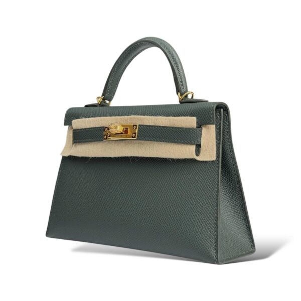 Hermes Kelly Mini Vert Mangrove Epsom GHW - Image 5