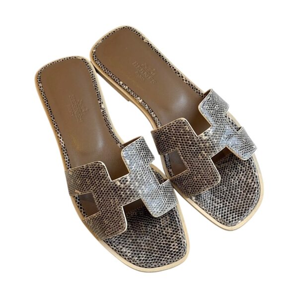 Hermes Oran 35 EU Ombre Lizard Sandals - Image 2