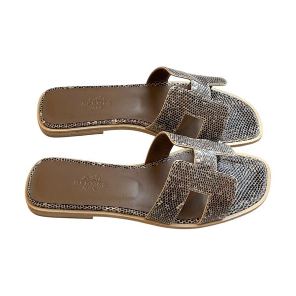 Hermes Oran 35 EU Ombre Lizard Sandals - Image 3