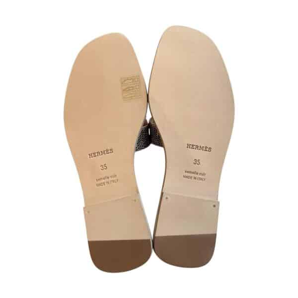 Hermes Oran 35 EU Ombre Lizard Sandals - Image 4