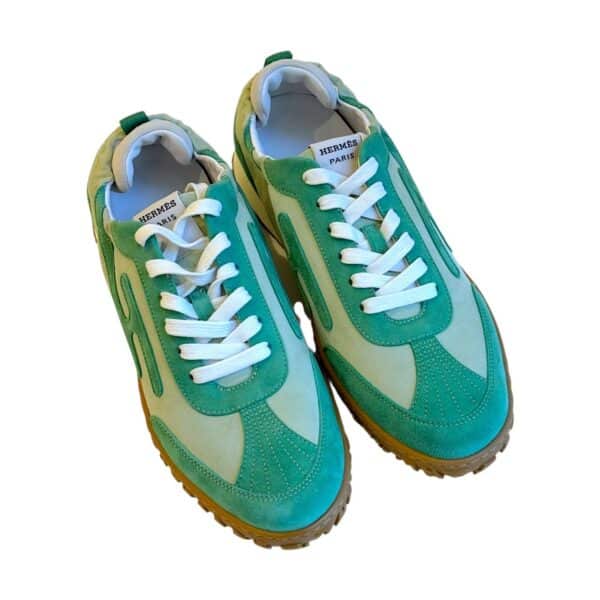 Hermes Jet 39 EU Vert de Mer/Vert Opaline Sneakers - Image 4