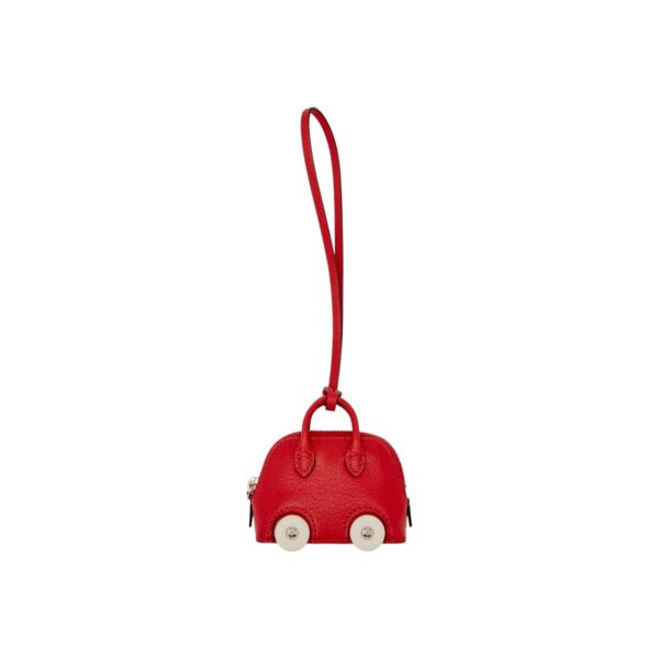 Hermes Bolide On Wheels Rouge de Coeur Chevre PHW Charm - Image 2