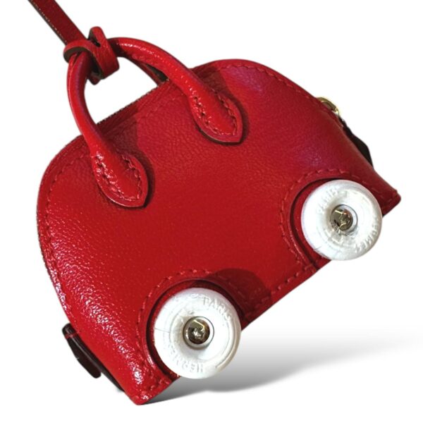 Hermes Bolide On Wheels Rouge de Coeur Chevre PHW Charm - Image 3