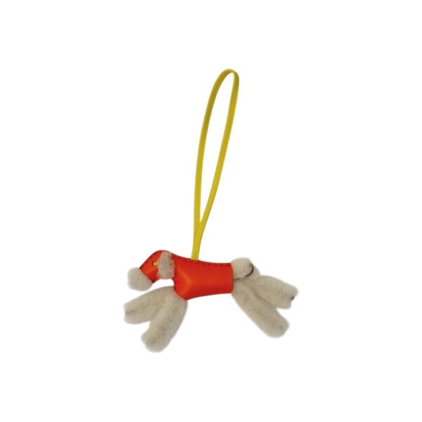 Hermes Dog Shearling Lime/Orange Charm