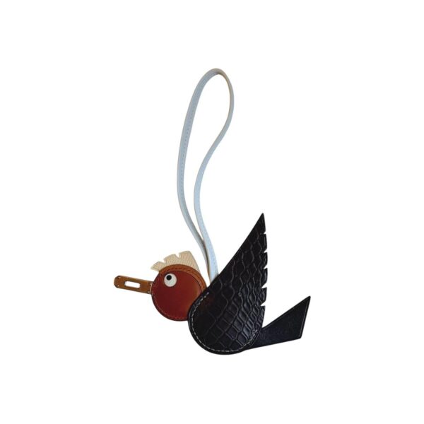 Hermes Birdy Charm Gold/Gris Fonce/Black/Nata GHW