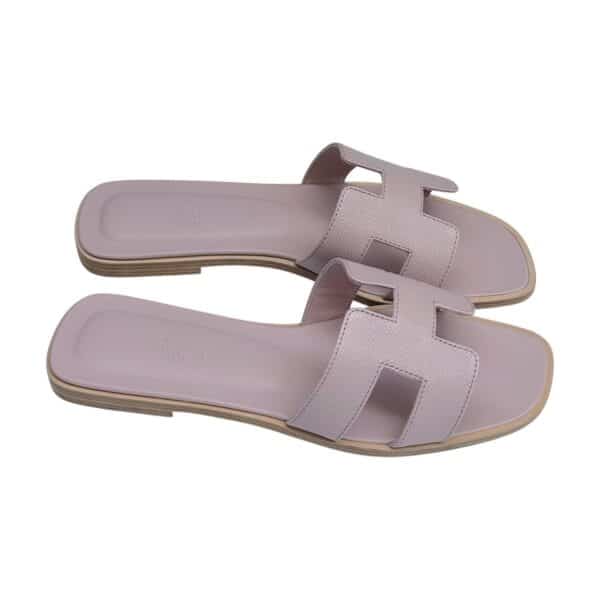 Hermes Oran 39 EU Rose Porcelain Sandals - Image 3