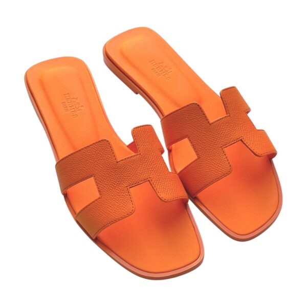Hermes Oran 38.5 EU Orange Sunset Sandals - Image 2