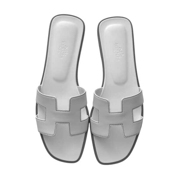 Hermes Oran 38.5 EU White Sandals