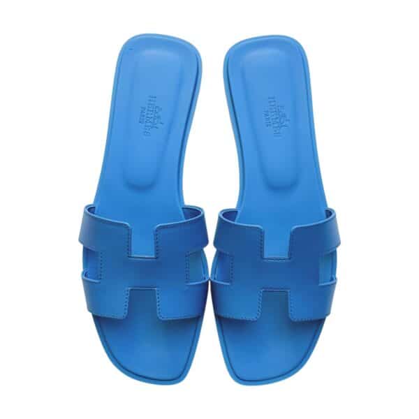 Hermes Oran 38.5 EU Bleu Cameo Sandals