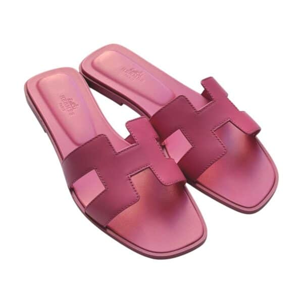 Hermes Oran 38.5 EU Rose Petale Sandals - Image 2