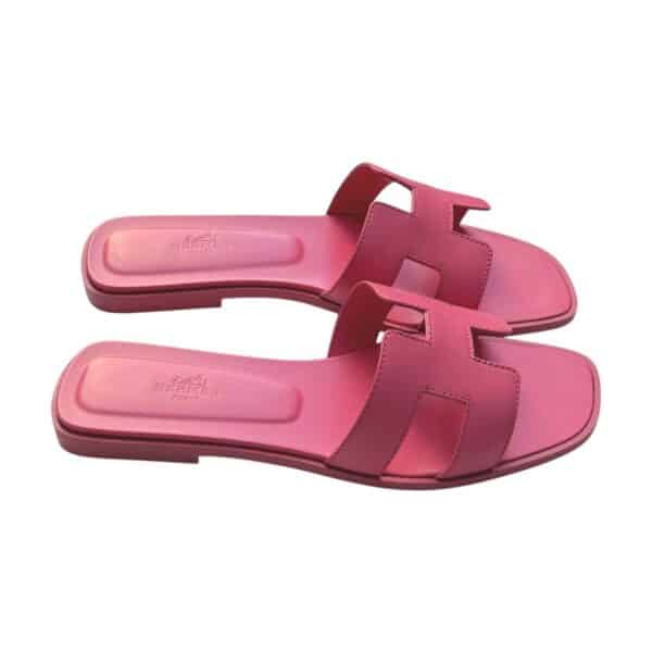 Hermes Oran 38.5 EU Rose Petale Sandals - Image 3