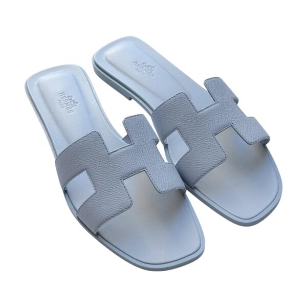 Hermes Oran 39 EU Bleu Glacier Sandals - Image 2