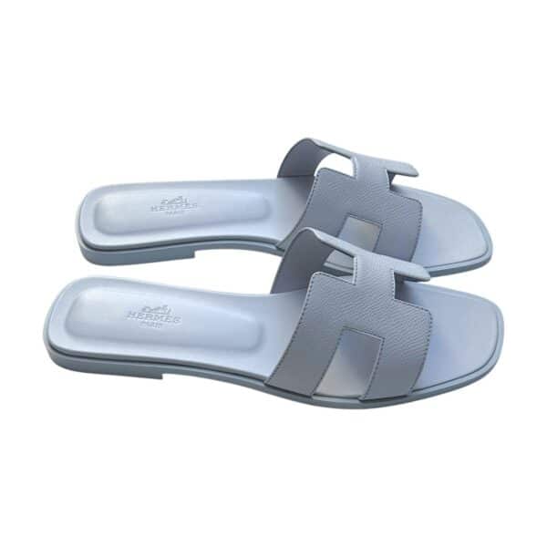 Hermes Oran 39 EU Bleu Glacier Sandals - Image 3