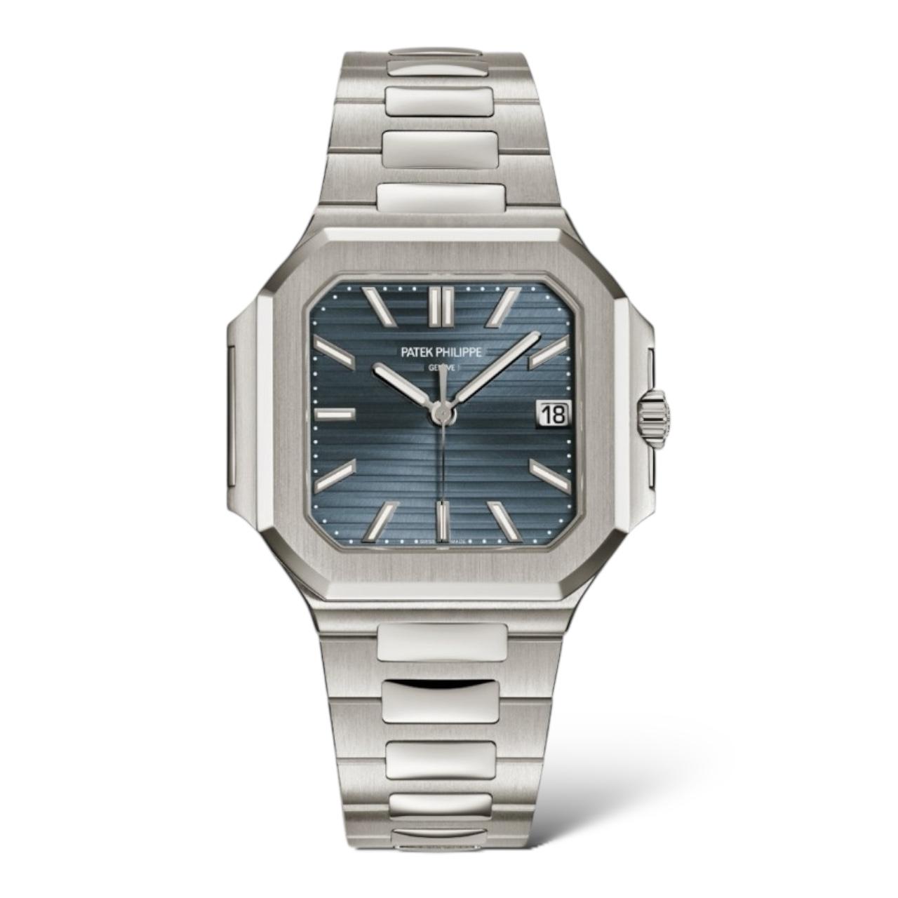Patek Philippe Cubitus 40 mm 7128/1G Sunburst Blue-Gray Dial White Gold