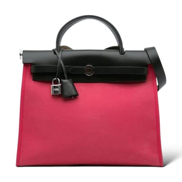 Hermes Herbag Zip 31 Rose Extreme Canvas PHW